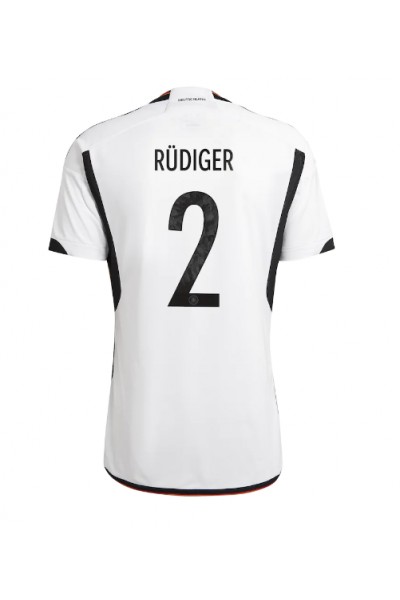 Saksa Antonio Rudiger #2 Jalkapallovaatteet Kotipaita MM-kisat 2022 Lyhythihainen